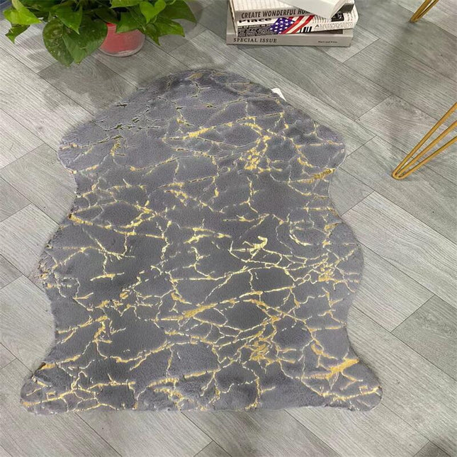 Soft Metallic  imitation rabbit fur carpet Animal Shaped Area Rug Cow Print Area Rug for Living Room Home Decor Rug