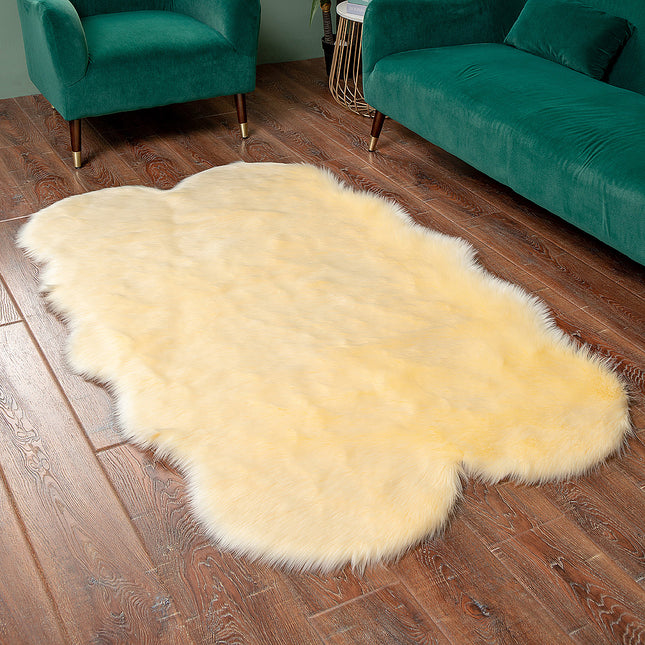 Sheepskin Rug Area Rug  Faux Fur Rug for Bedroom Bedside  Fluffy Rugs for Living Room Fuzzy Rug Plush Soft  Luxury Home Decor
