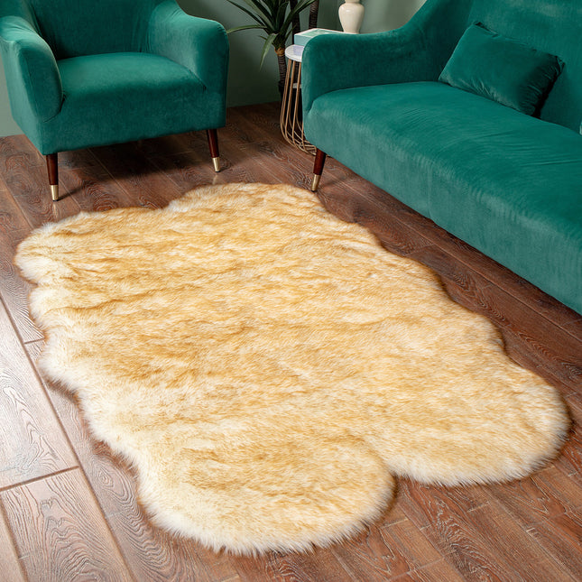 Sheepskin Rug Area Rug  Faux Fur Rug for Bedroom Bedside  Fluffy Rugs for Living Room Fuzzy Rug Plush Soft  Luxury Home Decor