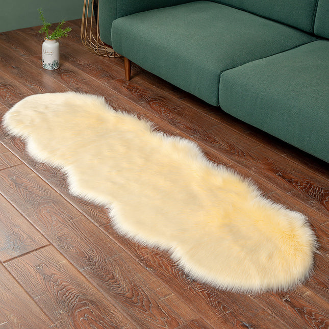 Ultra Soft Faux Fur Sheepskin  Bedside Rug Area Rug Indoor Fluffy Shag Washable Rug for Bedroom Floor Sofa Living Room