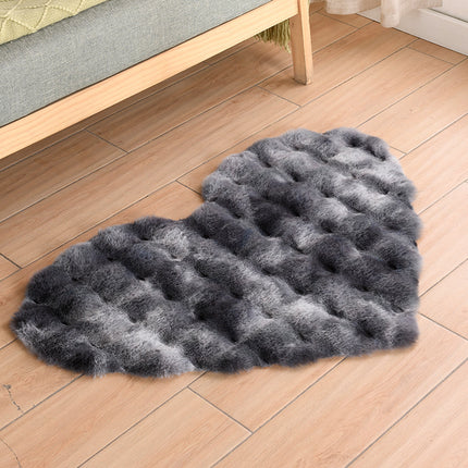 Weicher herzförmiger Teppich aus Kunstkaninchenfell, flauschige Teppiche, Plüsch-Bodenteppichmatte für Schlafzimmer, Wohnzimmer, Bodendekoration