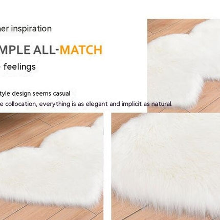 Double Heart Shaped Soft Faux Sheepskin Fur Plush Area Rugs Non-slip fluffy floor carpet for Home Living Room Balcony Sofa Floor Mat Bedroom