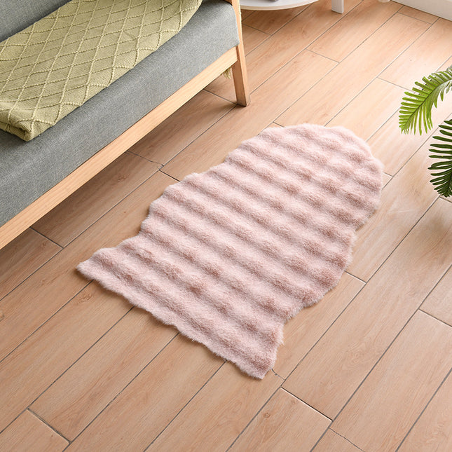 Faux Rabbit Fur Rug -for Living Room Indoor Sofa Area Rug for Bedroom Cute Soft Rug for Children Kids Washable Carpet Non-Slip