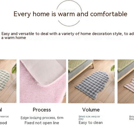 Faux Rabbit Fur Rug -for Living Room Indoor Sofa Area Rug for Bedroom Cute Soft Rug for Children Kids Washable Carpet Non-Slip