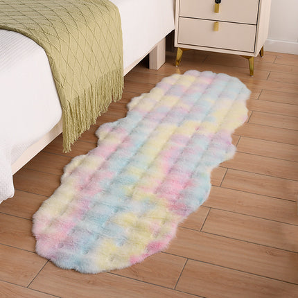 Tapis de chambre à coucher ultra moelleux en fausse fourrure de lapin, tapis super doux, tapis de sol antidérapant, adapté comme salon, chambre à coucher, chambre d'enfant