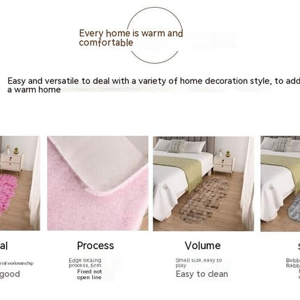 Tapis de chambre à coucher ultra moelleux en fausse fourrure de lapin, tapis super doux, tapis de sol antidérapant, adapté comme salon, chambre à coucher, chambre d'enfant