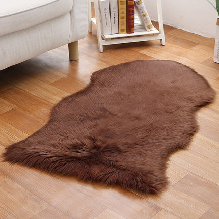 Teppich im Schaffell-Stil aus Kunstfell, Flauschige Teppiche aus Kunstfleece, Sitzpolster, rutschfester Yoga-Teppich für Wohnzimmer, Schlafzimmer, Sofa, Bodenteppiche