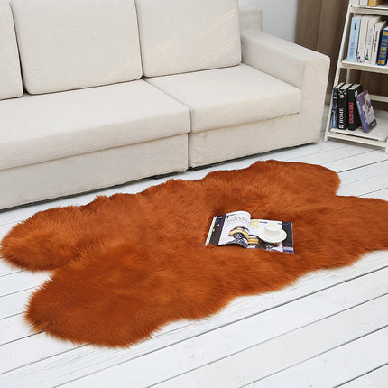Teppich im Schaffell-Stil aus Kunstfell, Flauschige Teppiche aus Kunstfleece, Sitzpolster, rutschfester Yoga-Teppich für Wohnzimmer, Schlafzimmer, Sofa, Bodenteppiche