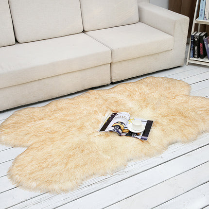 Teppich im Schaffell-Stil aus Kunstfell, Flauschige Teppiche aus Kunstfleece, Sitzpolster, rutschfester Yoga-Teppich für Wohnzimmer, Schlafzimmer, Sofa, Bodenteppiche