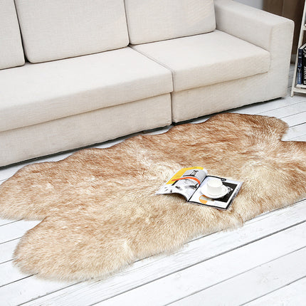Teppich im Schaffell-Stil aus Kunstfell, Flauschige Teppiche aus Kunstfleece, Sitzpolster, rutschfester Yoga-Teppich für Wohnzimmer, Schlafzimmer, Sofa, Bodenteppiche