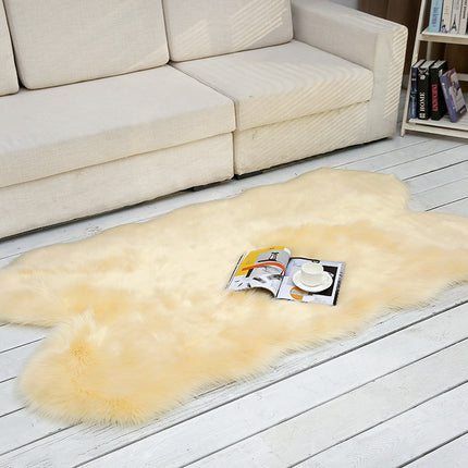 Teppich im Schaffell-Stil aus Kunstfell, Flauschige Teppiche aus Kunstfleece, Sitzpolster, rutschfester Yoga-Teppich für Wohnzimmer, Schlafzimmer, Sofa, Bodenteppiche