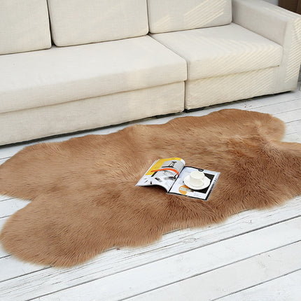 Teppich im Schaffell-Stil aus Kunstfell, Flauschige Teppiche aus Kunstfleece, Sitzpolster, rutschfester Yoga-Teppich für Wohnzimmer, Schlafzimmer, Sofa, Bodenteppiche