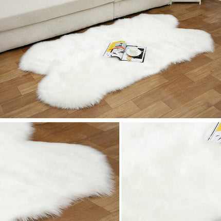 Teppich im Schaffell-Stil aus Kunstfell, Flauschige Teppiche aus Kunstfleece, Sitzpolster, rutschfester Yoga-Teppich für Wohnzimmer, Schlafzimmer, Sofa, Bodenteppiche
