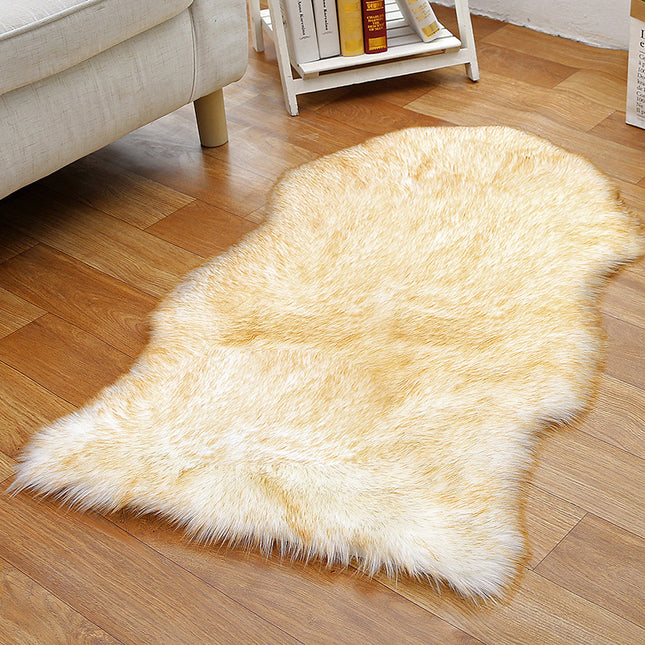 Artificial Wool Sheepskin Rug Wool Pile Fluffy Area Rug Living Room Bedroom Sofa Nursery Irregular Non-Slip Rugs