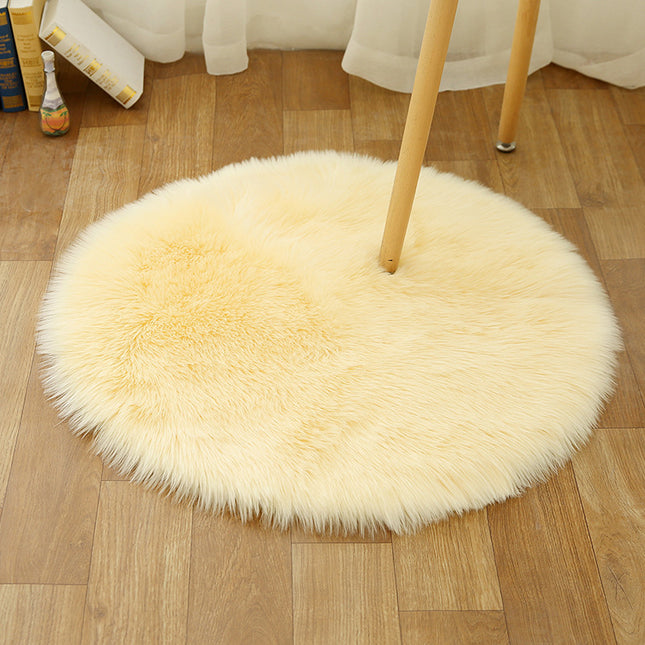 Ultra Soft Faux Wool Chair Rug - Non-Slip Puffy Wool Are Rug for Bedroom Floor Sofa Living Room and Other Floor Decorations