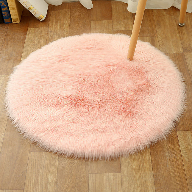 Ultra Soft Faux Wool Chair Rug - Non-Slip Puffy Wool Are Rug for Bedroom Floor Sofa Living Room and Other Floor Decorations 1