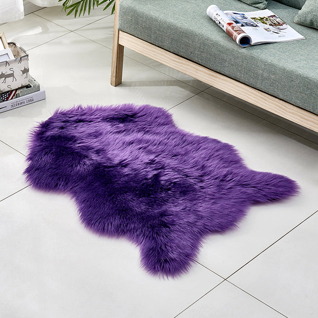 Simulated Wool Shaggy Carpet Irregular Fluffy Carpet , Simulated Sheepskin Floor Rug for Bedroom, Living Room, Kids Room Decoration