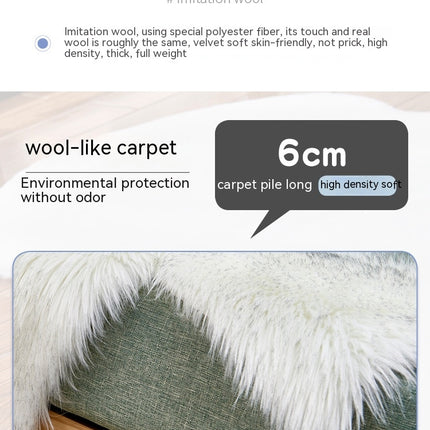 Double Heart Shaped Faux Fur Rug, Soft Artificial Sheepskin Fluffy Floor Carpet for Home Living Room Bedroom Sofa Shaggy Area Rugs