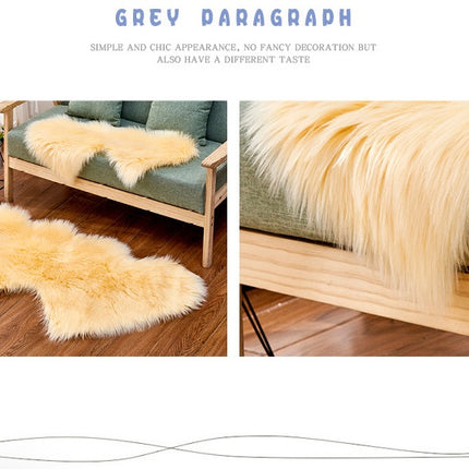 Double Heart Shaped Faux Fur Rug, Soft Artificial Sheepskin Fluffy Floor Carpet for Home Living Room Bedroom Sofa Shaggy Area Rugs