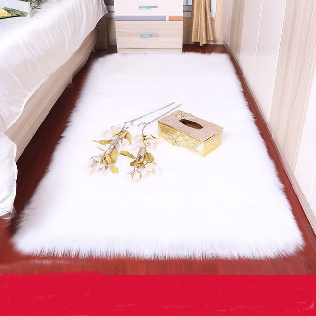 Artificial Wool Rugs, Soft White Pile Rugs Artificial Sheepskin Rugs for Bedroom Living Room Children's Room Decoration