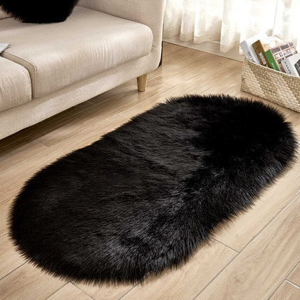 Tapis en fausse peau de mouton Super doux et pelucheux, tapis à poils longs en soie, pour chambre à coucher, salon, chambre d'enfant, tapis de chevet décoratif
