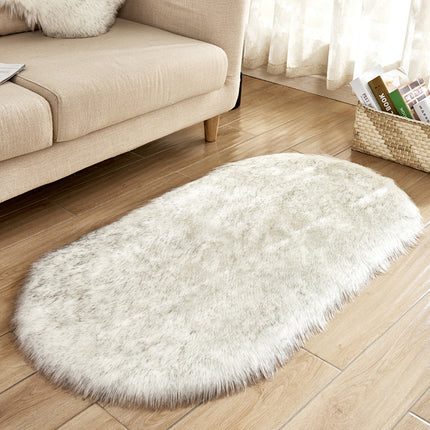 Tapis en fausse peau de mouton Super doux et pelucheux, tapis à poils longs en soie, pour chambre à coucher, salon, chambre d'enfant, tapis de chevet décoratif