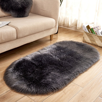 Tapis en fausse peau de mouton Super doux et pelucheux, tapis à poils longs en soie, pour chambre à coucher, salon, chambre d'enfant, tapis de chevet décoratif