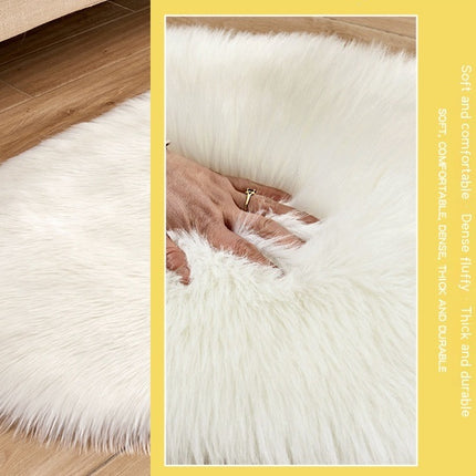 Tapis en fausse peau de mouton Super doux et pelucheux, tapis à poils longs en soie, pour chambre à coucher, salon, chambre d'enfant, tapis de chevet décoratif