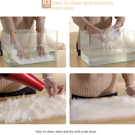 Modern Shaggy Pile Soft Area Rug Faux Sheepskin Round Rug Non-Slip Warm Pile Fluffy Rug Living Room Bedroom Sofa Rugs