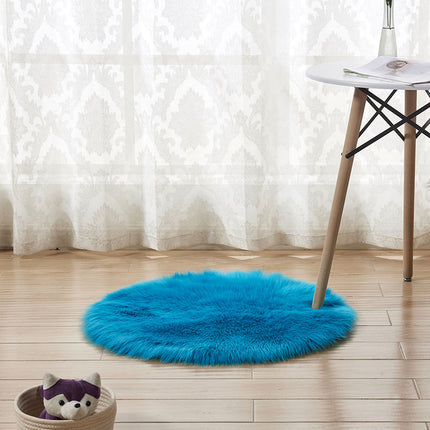 Shaggy Pile Soft Area Rug Faux Sheepskin Round Rug Non-Slip Warm Pile Fluffy Area Rug Living Room Bedroom Sofa Floor Rugs