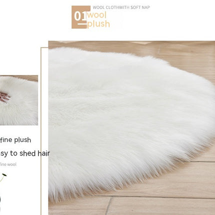 Shaggy Pile Soft Area Rug Faux Sheepskin Round Rug Non-Slip Warm Pile Fluffy Area Rug Living Room Bedroom Sofa Floor Rugs