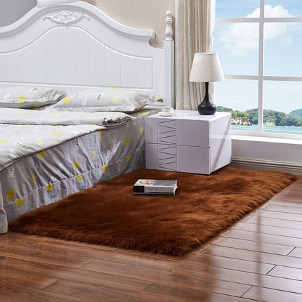 Faux Sheepskin Rug, Soft and Fluffy Faux Sheepskin Chair Cover, Washable Non-Slip Pad for Chairs, Beds and Sofa Floors with Extra Long Wool