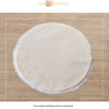 Shaggy Pile Soft Area Rug Faux Sheepskin Round Rug Non-Slip Warm Pile Fluffy Area Rug Living Room Bedroom Sofa Floor Rugs