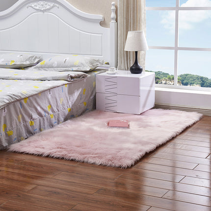 Faux Sheepskin Rug, Soft and Fluffy Faux Sheepskin Chair Cover, Washable Non-Slip Pad for Chairs, Beds and Sofa Floors with Extra Long Wool