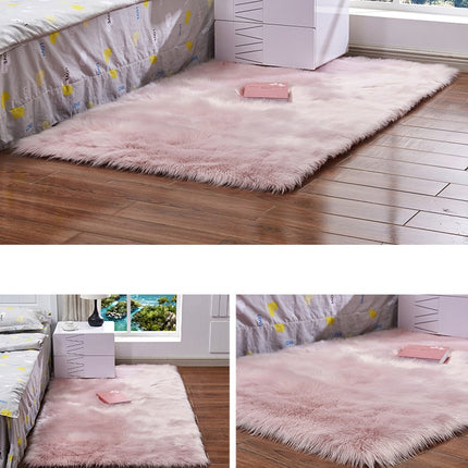 Faux Sheepskin Rug, Soft and Fluffy Faux Sheepskin Chair Cover, Washable Non-Slip Pad for Chairs, Beds and Sofa Floors with Extra Long Wool