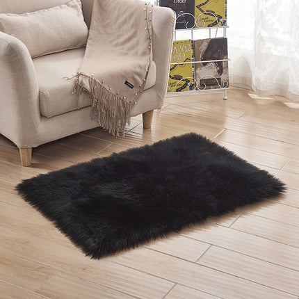Faux Sheepskin Rug, Soft and Fluffy Sheepskin Chair Cover, Washable Non-Slip Pad for Chairs, Beds and Sofa Floors with Extra Long Wool