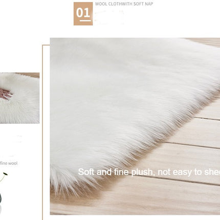 Tapis à règle oscillante en fourrure artificielle, couvre-chaise en fausse laine, coussins de siège, doux et moelleux, tapis de sol pour canapé de chambre à coucher