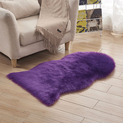 Tapis à règle oscillante en fourrure artificielle, couvre-chaise en fausse laine, coussins de siège, doux et moelleux, tapis de sol pour canapé de chambre à coucher