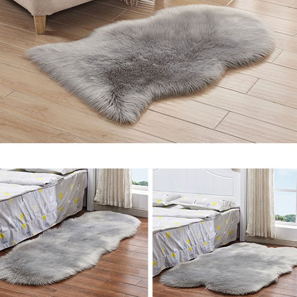 Tapis à règle oscillante en fourrure artificielle, couvre-chaise en fausse laine, coussins de siège, doux et moelleux, tapis de sol pour canapé de chambre à coucher