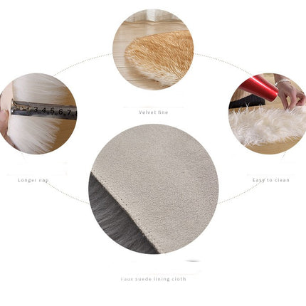 Tapis à règle oscillante en fourrure artificielle, couvre-chaise en fausse laine, coussins de siège, doux et moelleux, tapis de sol pour canapé de chambre à coucher
