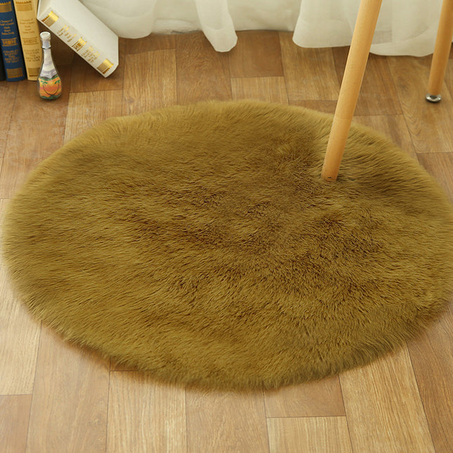 Soft Faux Wool Chair Rug - Non-Slip Puffy Wool Are Rug for Bedroom Floor Sofa Living Room and Other Floor Decorations