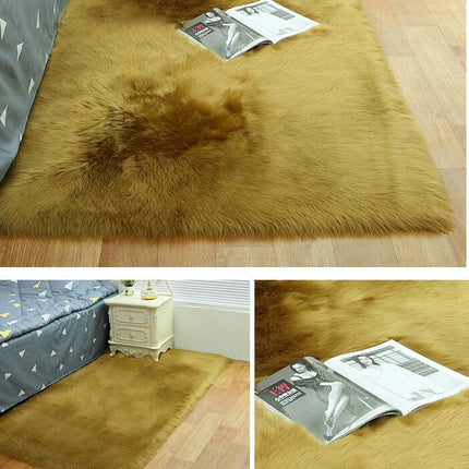 Faux Sheepskin Fluffy Area Rugs Bedroom Shaggy Rugs Fluffy Sofa Floor Rugs Home Room Bedroom Chairs Floor Decoration