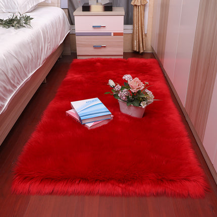 Tapis Shaggy moelleux en fausse peau de mouton, tapis en peluche douce pour chambre à coucher, chevet, salon, salon, chambre à coucher, canapé d'étude, escaliers
