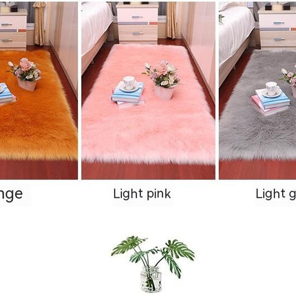 Tapis Shaggy moelleux en fausse peau de mouton, tapis en peluche douce pour chambre à coucher, chevet, salon, salon, chambre à coucher, canapé d'étude, escaliers