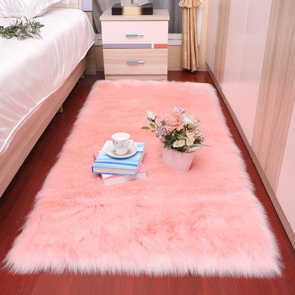 Flauschiger Shaggy-Teppich aus Kunstschaffell, Schlafzimmer-Nachttisch-Wohnzimmer, weicher Plüsch-Teppich für Wohnzimmer, Arbeitszimmer, Sofa, Treppen