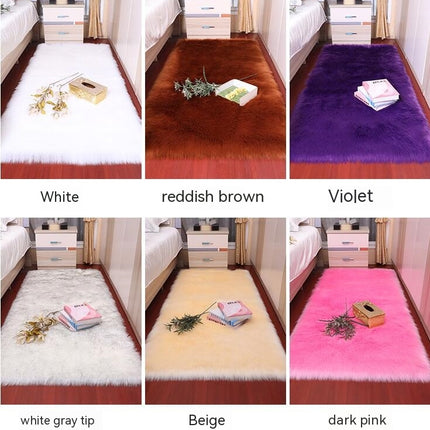 Flauschiger Shaggy-Teppich aus Kunstschaffell, Schlafzimmer-Nachttisch-Wohnzimmer, weicher Plüsch-Teppich für Wohnzimmer, Arbeitszimmer, Sofa, Treppen