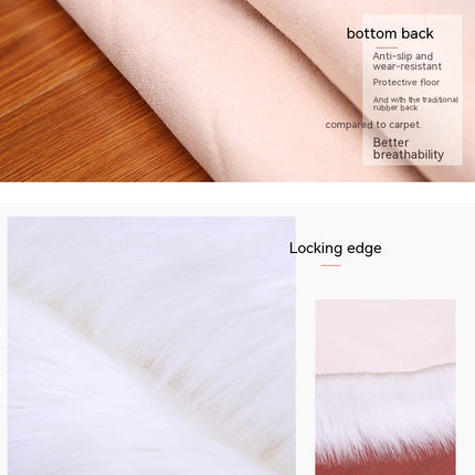 Soft Round Faux Sheepskin Hair Rugs Shaggy Fluffy Rugs Round Carpet Kids Girls Room Princess Castle Christmas Playmat