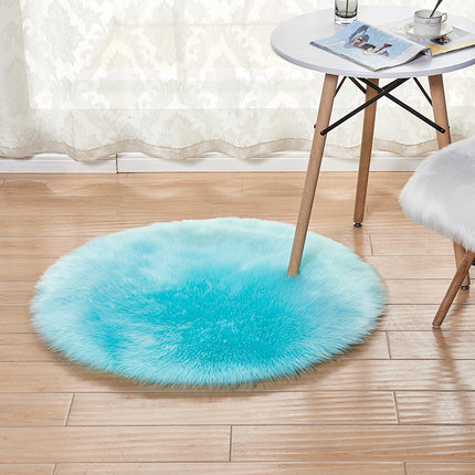 Faux Fur Rug Round Rug Sheep-Skin Fur Throw Washable Fluffy Rug for The Living Room Bedroom Nursery Decor