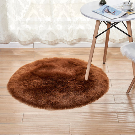 Faux Fur Rug Round Rug Sheep-Skin Fur Throw Washable Fluffy Rug for The Living Room Bedroom Nursery Decor