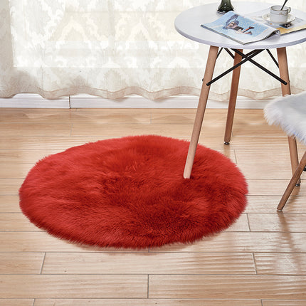 Faux Fur Rug Round Rug Sheep-Skin Fur Throw Washable Fluffy Rug for The Living Room Bedroom Nursery Decor